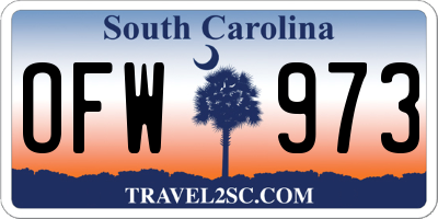 SC license plate OFW973