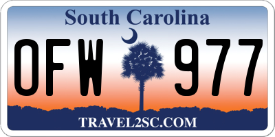 SC license plate OFW977