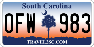 SC license plate OFW983