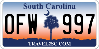 SC license plate OFW997