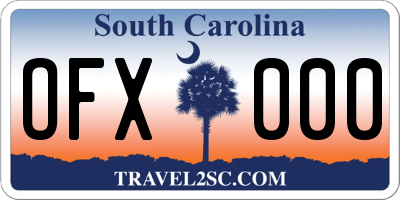 SC license plate OFX000