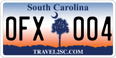 SC license plate OFX004