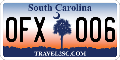 SC license plate OFX006