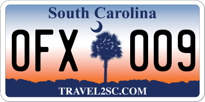 SC license plate OFX009