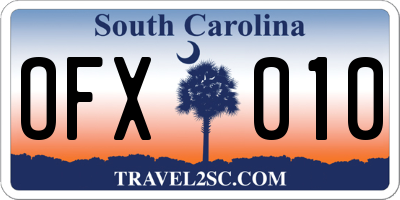 SC license plate OFX010