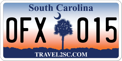 SC license plate OFX015