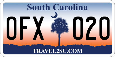SC license plate OFX020