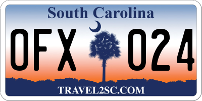 SC license plate OFX024
