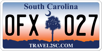 SC license plate OFX027