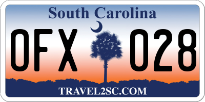 SC license plate OFX028