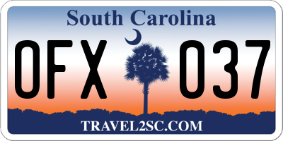 SC license plate OFX037
