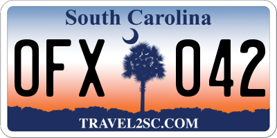 SC license plate OFX042