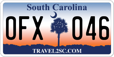 SC license plate OFX046