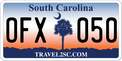 SC license plate OFX050