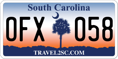 SC license plate OFX058