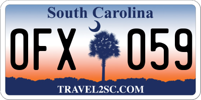SC license plate OFX059
