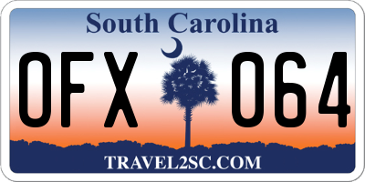 SC license plate OFX064