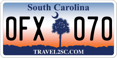 SC license plate OFX070