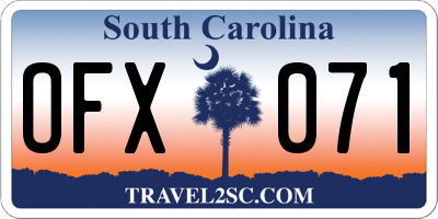 SC license plate OFX071