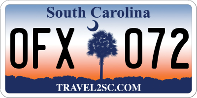 SC license plate OFX072