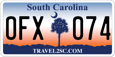 SC license plate OFX074