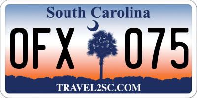 SC license plate OFX075