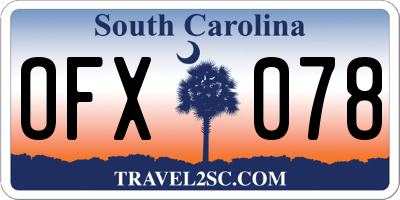 SC license plate OFX078