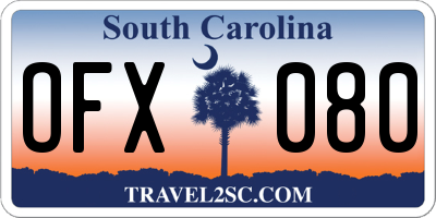 SC license plate OFX080