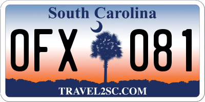SC license plate OFX081