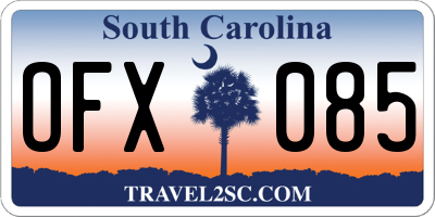 SC license plate OFX085