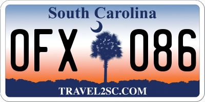SC license plate OFX086