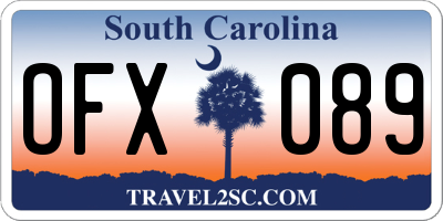 SC license plate OFX089