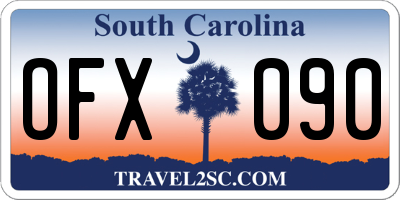 SC license plate OFX090