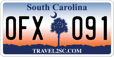 SC license plate OFX091
