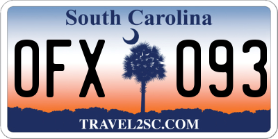 SC license plate OFX093