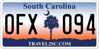 SC license plate OFX094