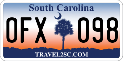 SC license plate OFX098