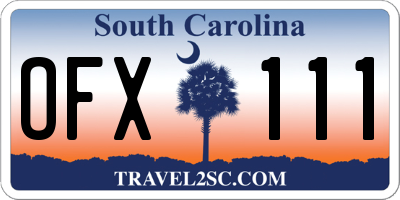 SC license plate OFX111