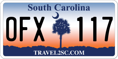 SC license plate OFX117