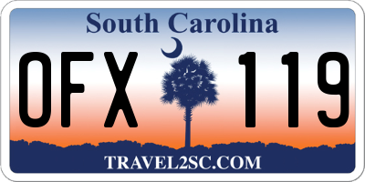 SC license plate OFX119