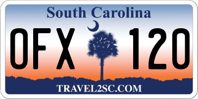 SC license plate OFX120