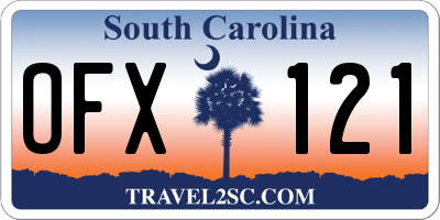 SC license plate OFX121