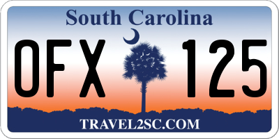 SC license plate OFX125