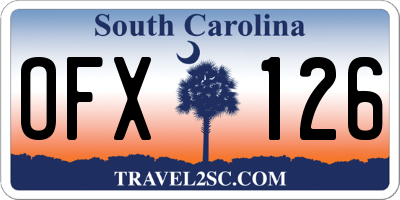 SC license plate OFX126