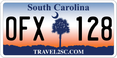 SC license plate OFX128