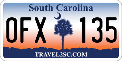 SC license plate OFX135