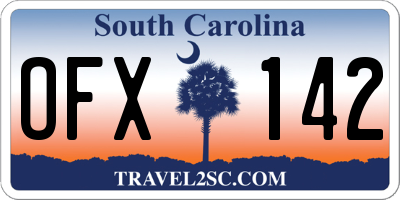 SC license plate OFX142
