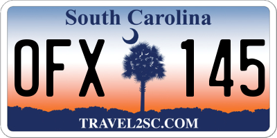 SC license plate OFX145