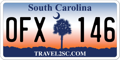 SC license plate OFX146