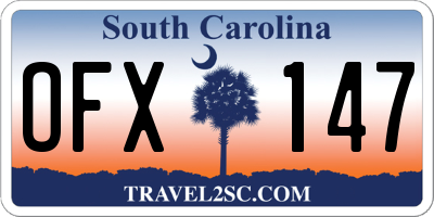 SC license plate OFX147